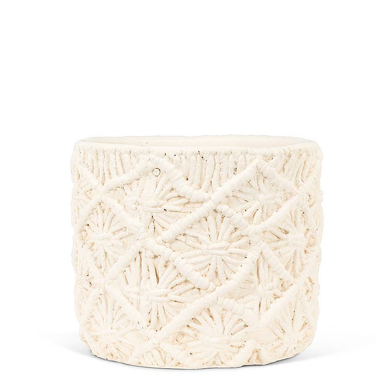 Lg Macrame Style Planter-7"D-609