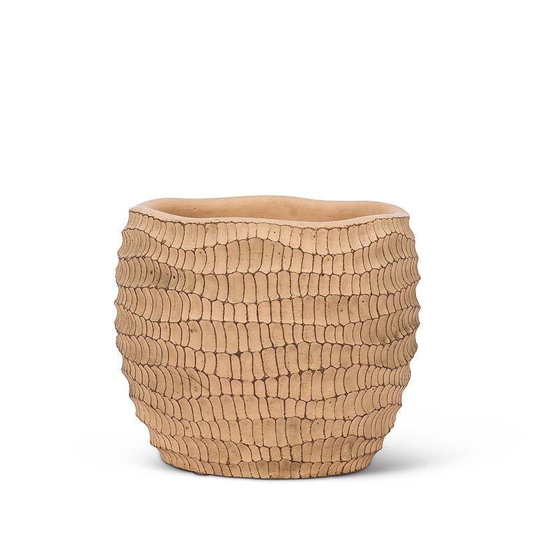 Sm Ridged Round Planter-4"H