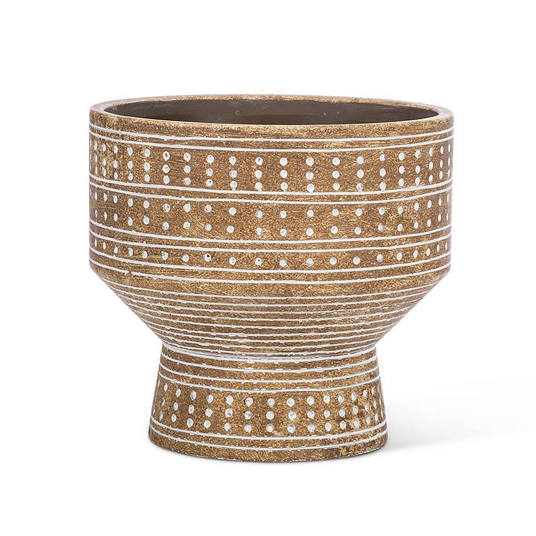 Lg Dotted Pedestal Planter-8"H-964