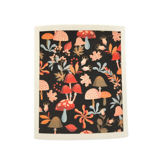 Mushroom Pattern Swedish Dishcloth