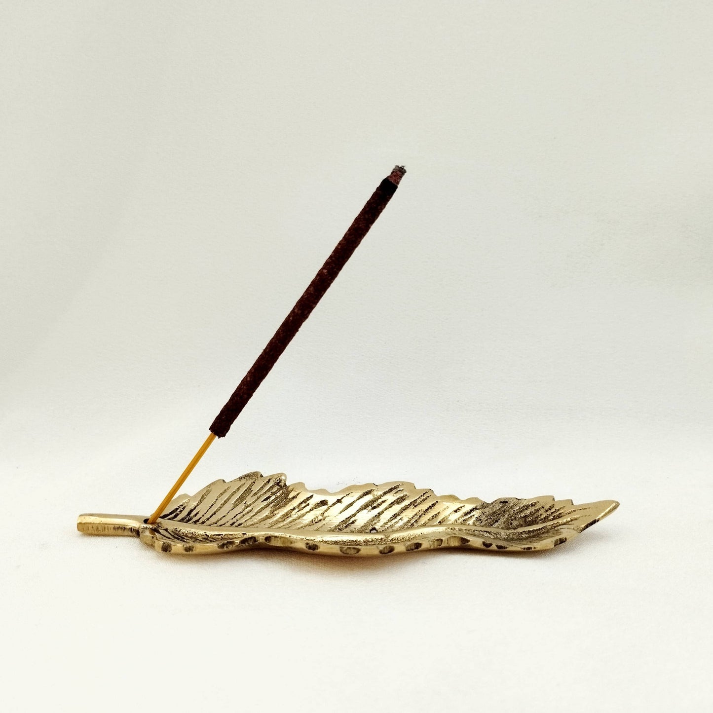 Brass Incense Holder Leaf